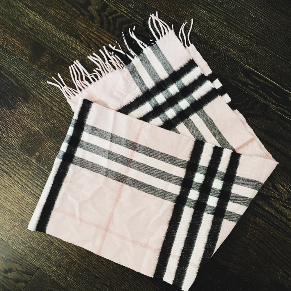 Pink Burberry Cashmere Scarf